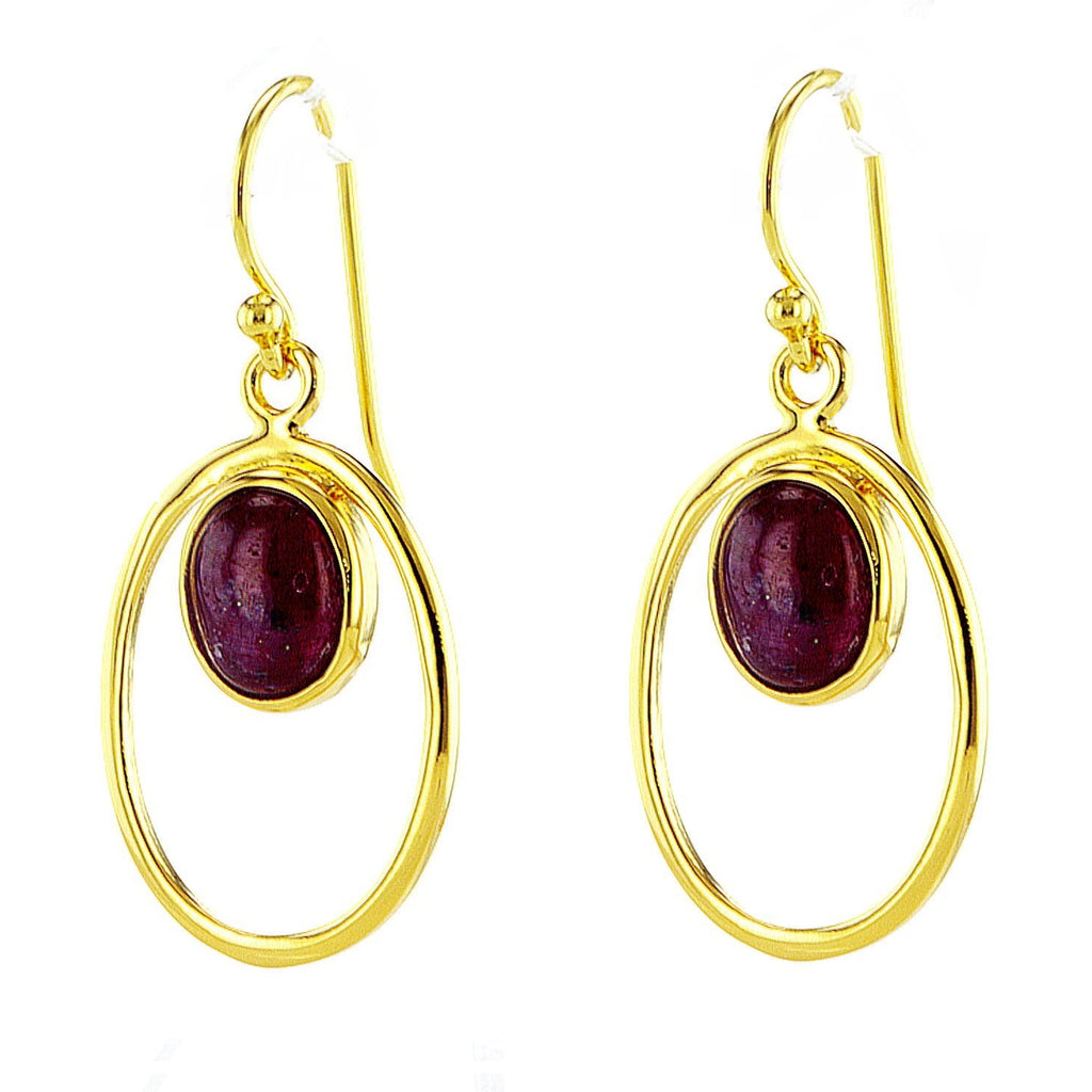 14 Karat gold plated earrings with Ruby