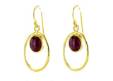 14 Karat gold plated earrings with Ruby