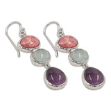 14 Karat gold plated earrings with Mix stones