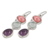 14 Karat gold plated earrings with Mix stones