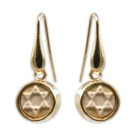 David star earring- gold jerusalem stone-Agat Art Design LTD-14K Gold,silver,STONE,vermeil