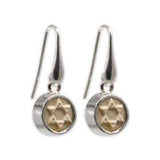 David star earring- gold jerusalem stone