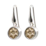 David star earring- gold jerusalem stone