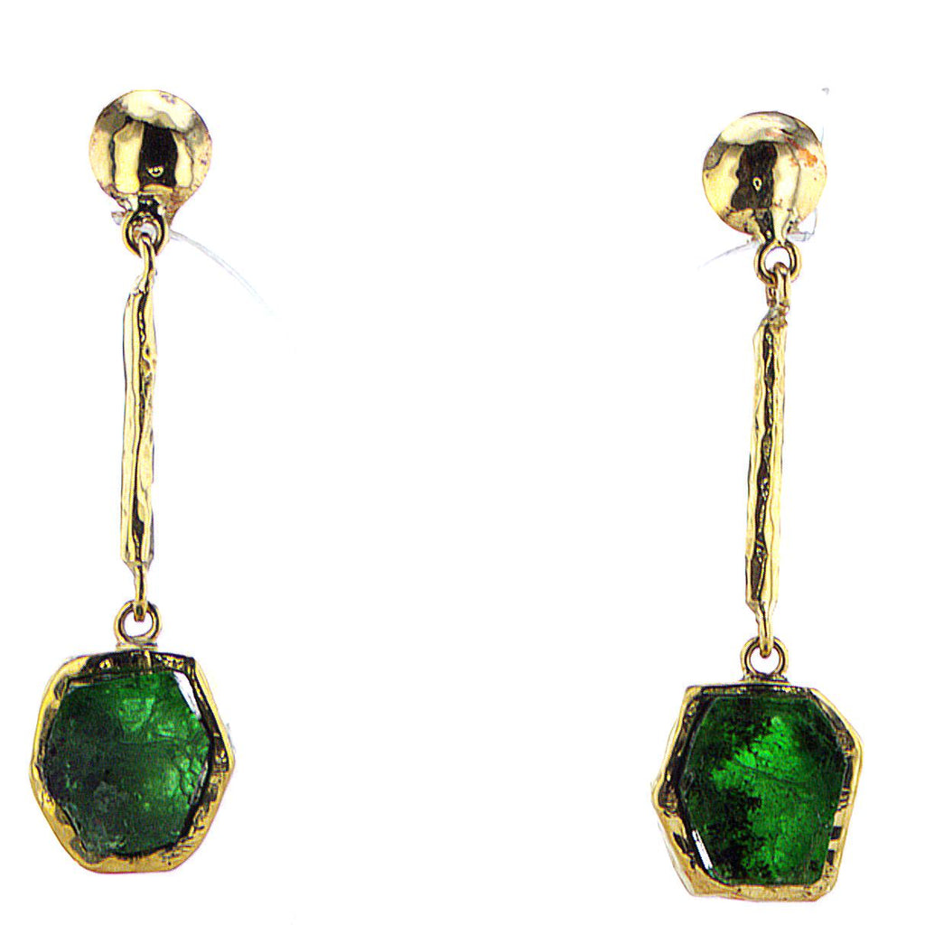 Emerald 14K gold Dangling Earring