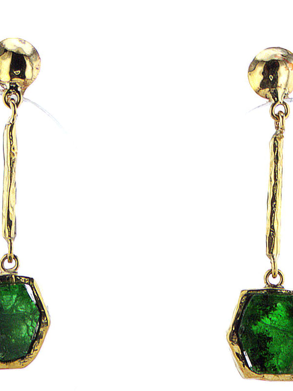 Emerald 14K gold Dangling Earring