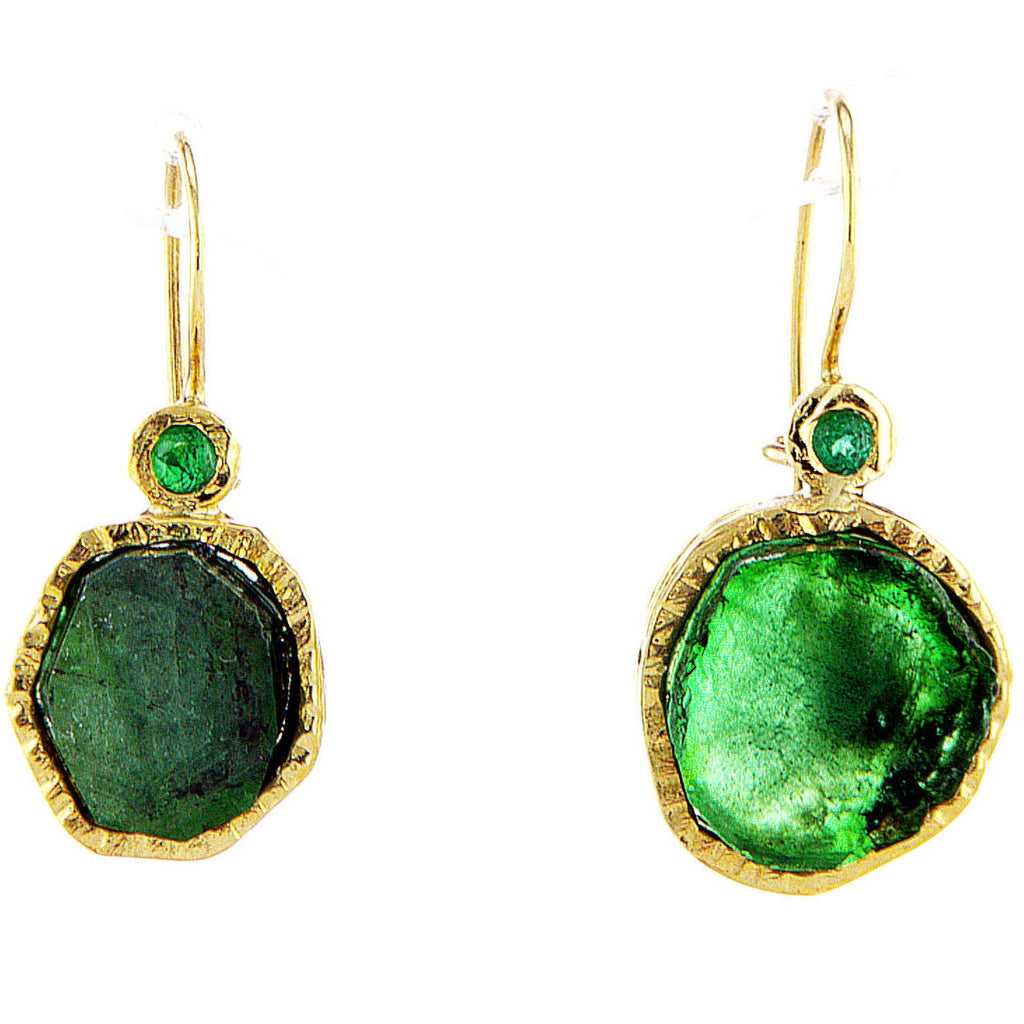 Emerald 14K gold Earring