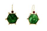 Emerald 14K gold handmade earring