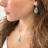 Teardrops Silver earring -Turquoise-Agat Art Design LTD-silver,STONE