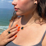 Pomegranate silver pendant - Onyx stone-Agat Art Design LTD-45,50,55,silver,vermeil