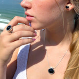 Pomegranate silver pendant - Onyx stone-Agat Art Design LTD-45,50,55,silver,vermeil