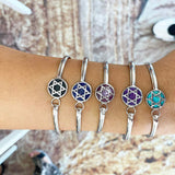 David star bracelet - Onyx stone-Agat Art Design LTD-Lapis,onyx,Ruby,silver,STONE,turquoise