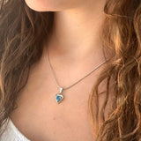 Heart shape silver pendant Blue Topaz-Agat Art Design LTD-silver