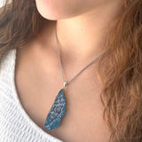Deep blue Roman Glass silver Pendant-Agat Art Design LTD-45,50,55,silver