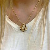 David star 14K Vermeil pendant -  Gold Jerusalem Stone-Agat Art Design LTD-45,50,55,silver,vermeil