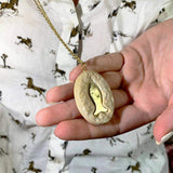 Fish silver pendant - Gold Jerusalem stone-Agat Art Design LTD-45,50,55,silver