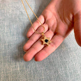 David star silver pendant - Onyx stone-Chen Winkler Jewelry Artist-45,50,55,silver