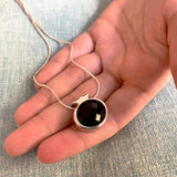 Pomegranate silver pendant - Onyx stone-Agat Art Design LTD-45,50,55,silver,vermeil