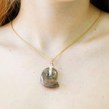 Spiral pendant - Fossil-Agat Art Design LTD-14K Gold,45,50,55,fossil,gold