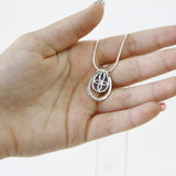 Drop shape silver pendant -Turquoise