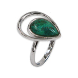 Teardrop silver ring Turquoise stone