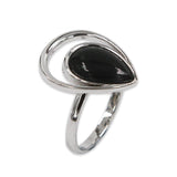 Teardrop silver ring Turquoise stone