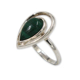 Teardrop silver ring Turquoise stone