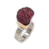 Two tone ring - raw Ruby