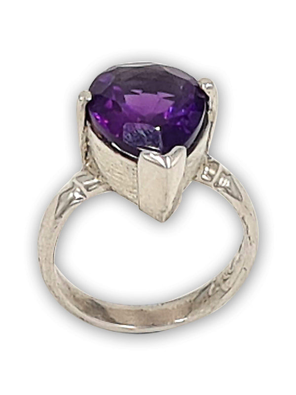 Amethyst dainty silver ring-Agat Art Design LTD-Ruby,silver,STONE,woman ring