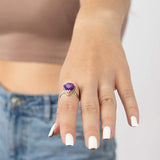 Amethyst dainty silver ring-Agat Art Design LTD-silver,STONE,woman ring