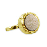 David star silver ring – gold Jerusalem stone