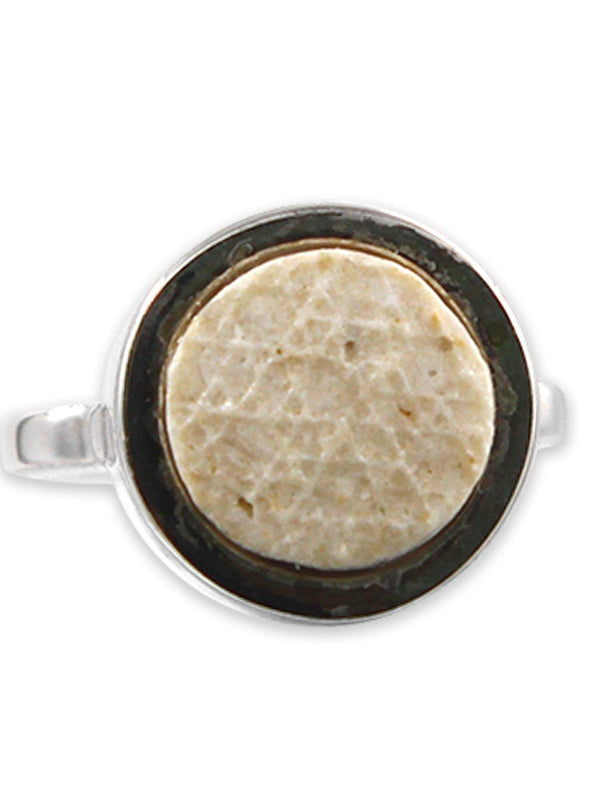 David star silver ring – gold Jerusalem stone