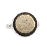 David star silver ring – gold Jerusalem stone