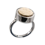 David star silver ring – gold Jerusalem stone