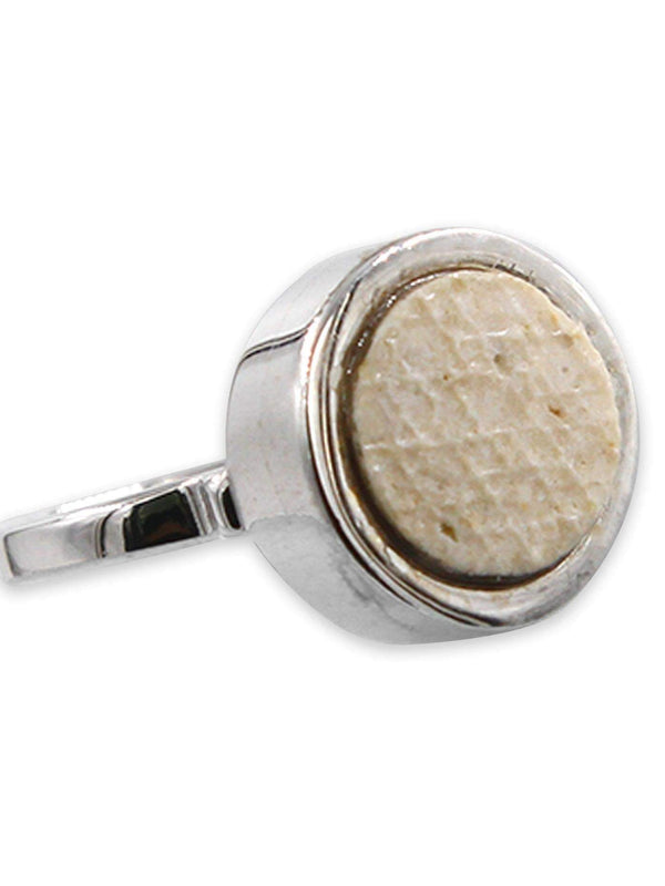 David star silver ring – gold Jerusalem stone