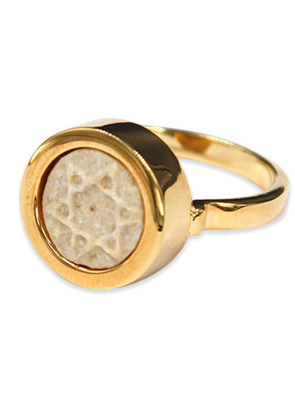 David star 14K vermeil ring – Gold Jerusalem stone