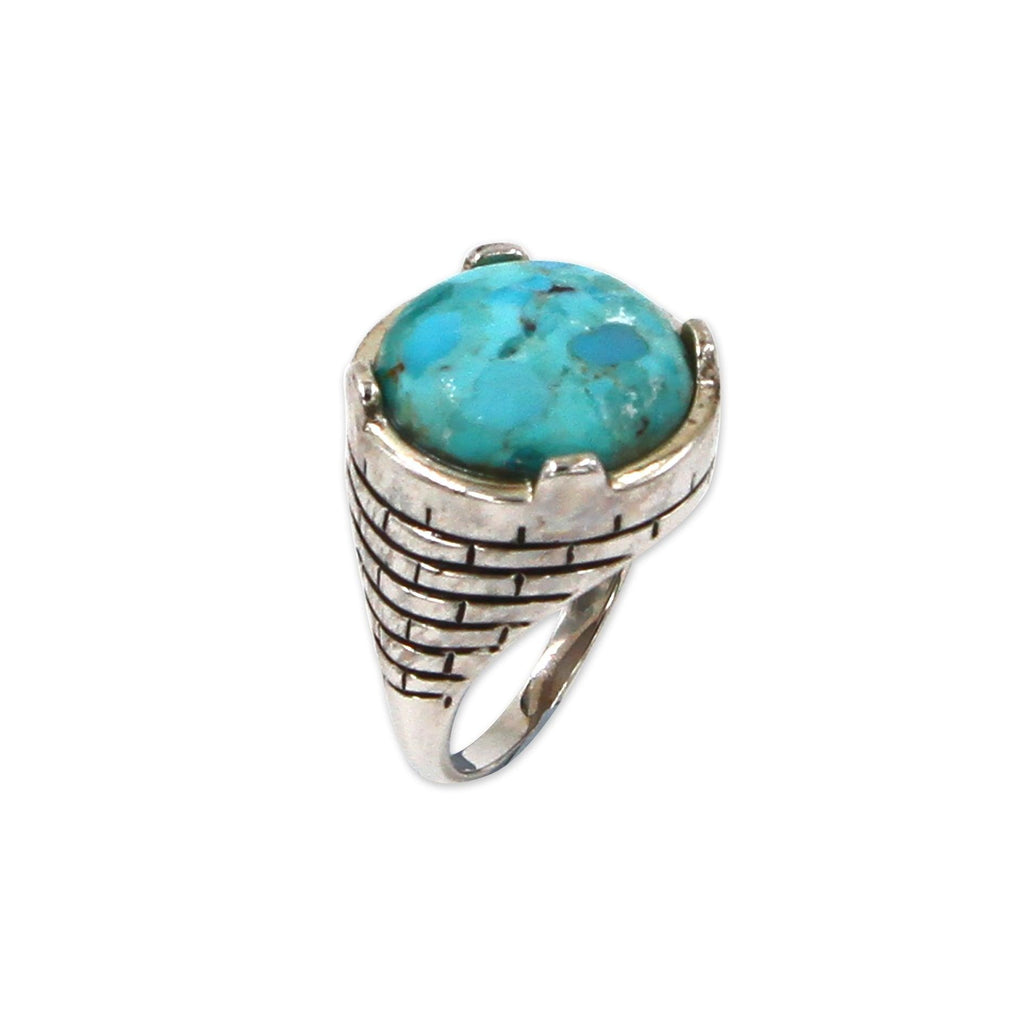 Western wall silver ring - Turquoise stone-Agat Art Design LTD-silver,vermeil