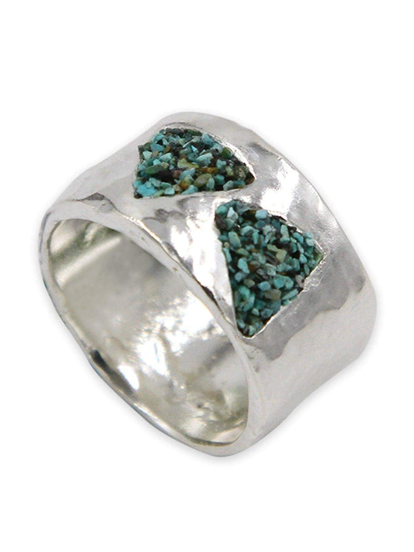 Hammered silver ring - Turquoise stone