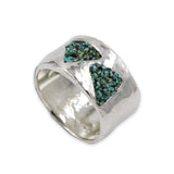 Hammered silver ring - Turquoise stone