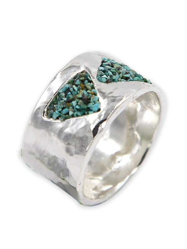Hammered silver ring - Turquoise stone