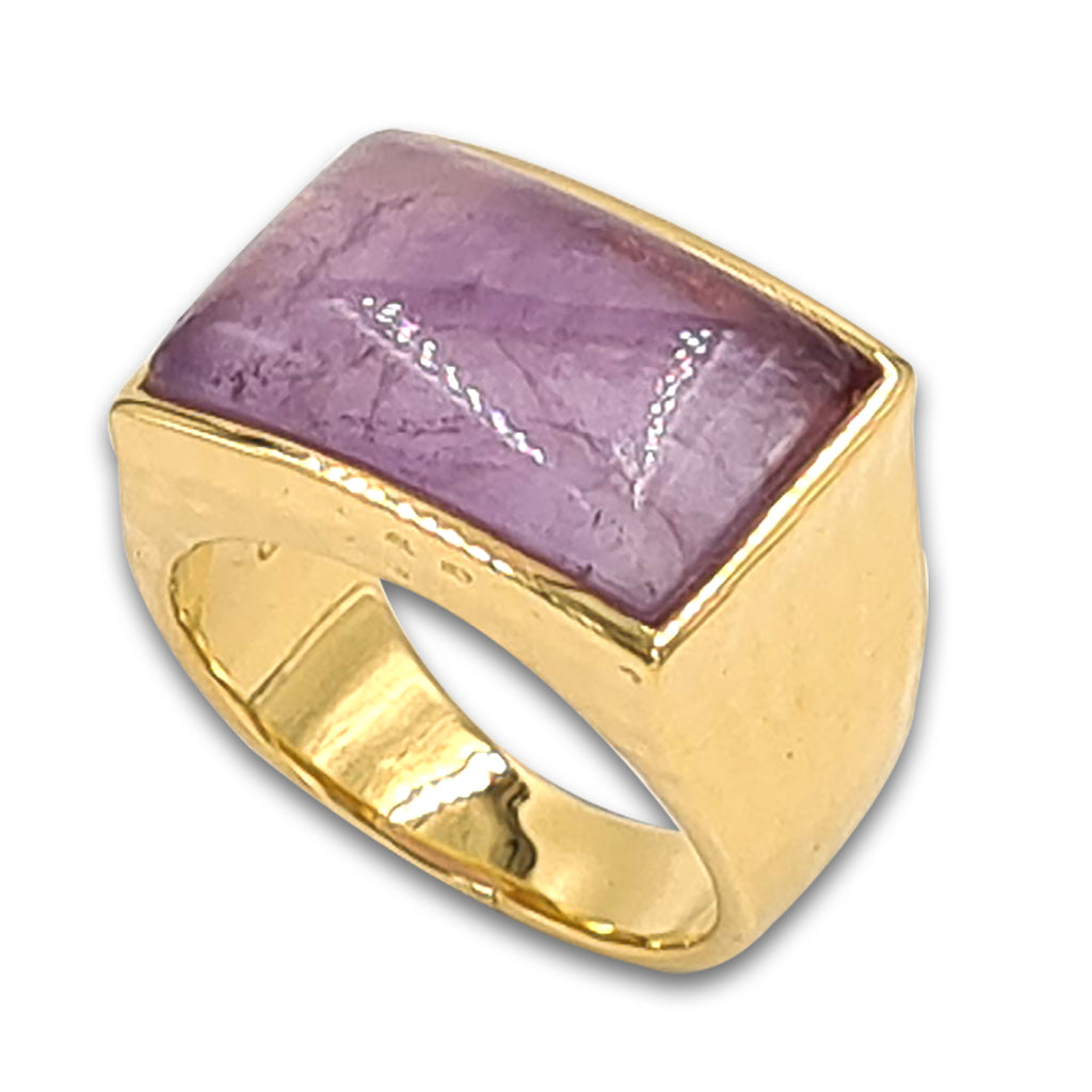 14 Karat gold plated ring with Amethyst