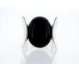 Wings silver black Onyx Ring