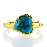 925 Silver ring inlay Turquoies Heart shaped stone