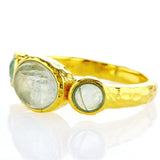 14 Karat gold plated ring with Flourite