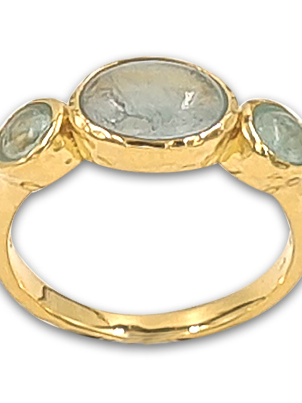 14 Karat gold plated ring with Flourite
