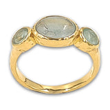 14 Karat gold plated ring with Flourite