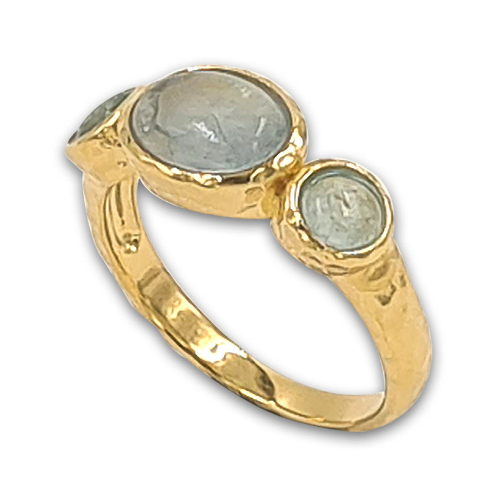 14 Karat gold plated ring with Flourite