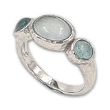 14 Karat gold plated ring with Flourite