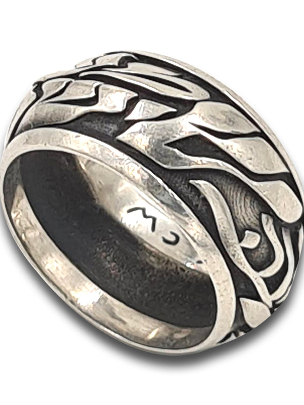 925 silver ring- "Love peace and shma Israel"