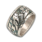 925 silver ring- "Love peace and shma Israel"- with Turquoise