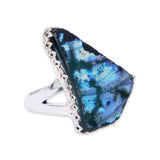 filigree sterling silver  Ring - Roman Glass